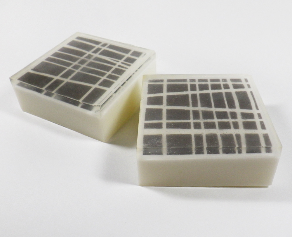 Asymmetrical Grey and White Striped Scented Shea Butter Soap- Oatmeal, Milk, and Honey